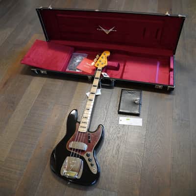 2024 Fender Custom Shop '68 Jazz Bass Relic Electric Bass Aged Black + COA OHSC image 1