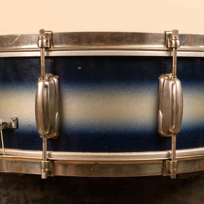 1950s Slingerland 5x14 Blue and Silver Duco Student Radio King Snare Drum image 7