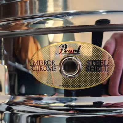STUDIO SALE! Pearl SensiTone Mirror Chrome SS1455S/C 14x5.5" 8 Lug COS Snare 2000s Taiwan image 8