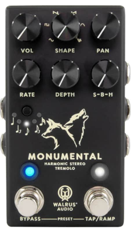 Walrus Audio Monumental Stereo Harmonic Tap Tremolo, Black image 1