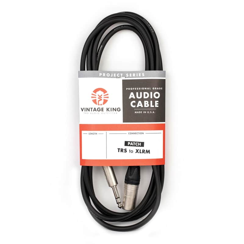 Vintage King Project Studio Patch TRS to XLRM - 10' (Demo Deal/Open Box) image 1