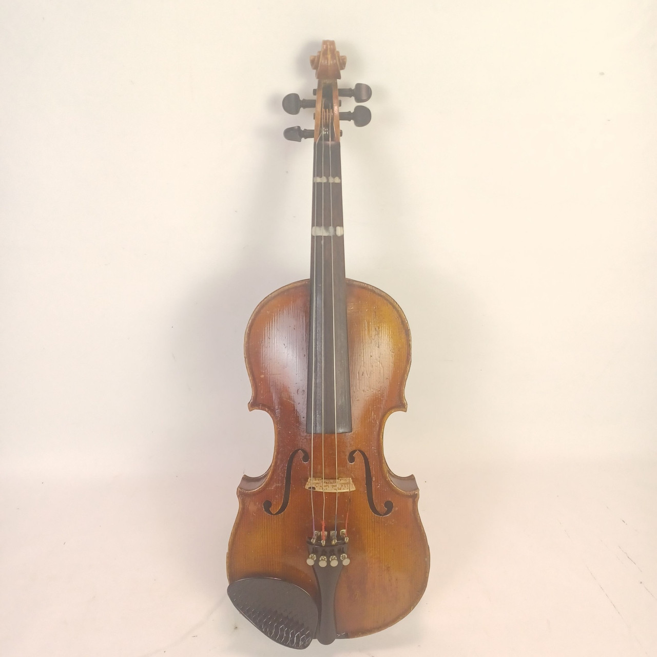 German-Made 1930s-40s A. Stradivarius Copy Violin  1Pc Back 3/4-Size +Case — main photograph