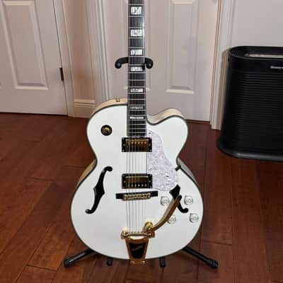 Greg Bennett LaSalle JZ-2 LTD Hollow Body Electric Guitar White Gold Bigsby Korea 2004 w/ Case image 2