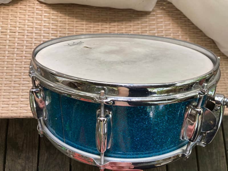Slingerland Radio King Snare 14x5.5 Late 50s, Blue Sparkle, Oval Badge image 1