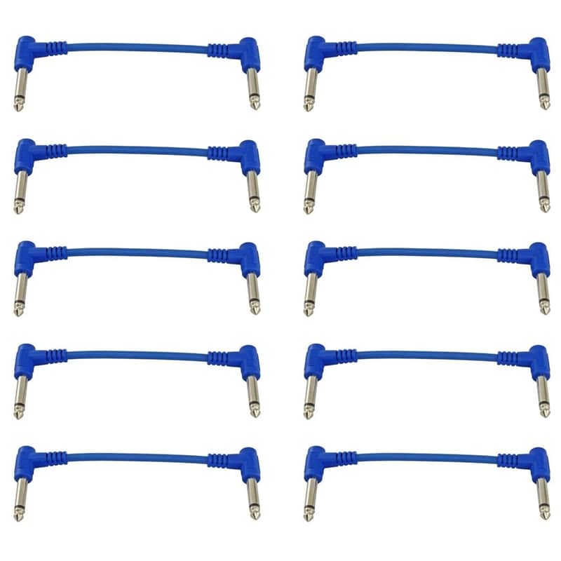 10pack 6" Right angle to 1/4 Guitar Effects floor pedal board patch cables cords image 1