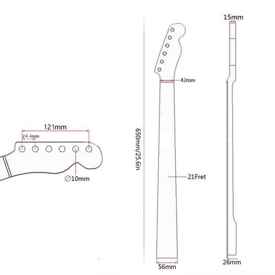 22 frets rosewood fretboard guitar handle neck for Tele image 6