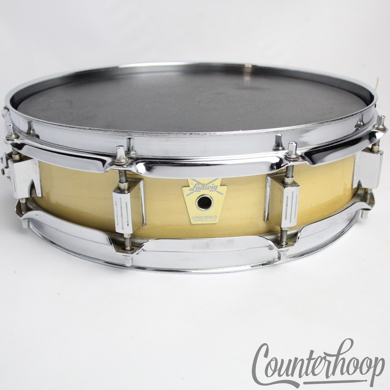 Ludwig 14x3"Snare Drum Monroe 6ply Natural Maple Vintage 80s 10Lug Piccolo USA* — main photograph