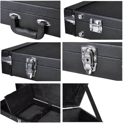 Guitar Hard Case Hard-Shell Case With Lock For Square Electric Guitar 41-7/10" x 15-2/5" x 3-3/4" PU Wood Molded Handle (For Rectangle Guitar) image 5