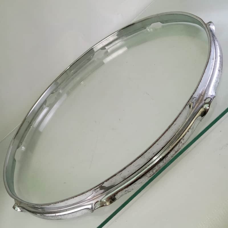 Ludwig 17"BRASS Tenor Tom Drum Batter Rim/Hoop 60s Triple-Flange Chrome COB 8Lug image 1