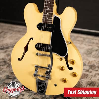 Gibson Custom Shop Limited Edition 1959 ES-330 Bigsby Reissue Hollow Body Electric Guitar - Antique White VOS with Hardshell Case