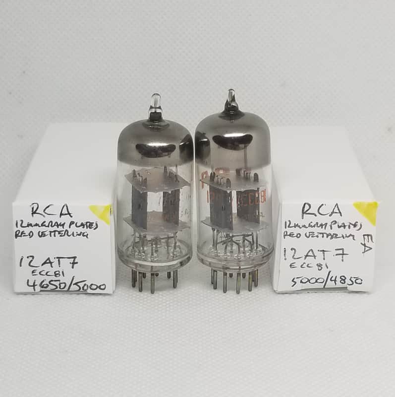 RCA 12AT7/ECC81 Gray Plate Well Matched Pair (7.0%) NOS 12AT7 ECC81 image 1