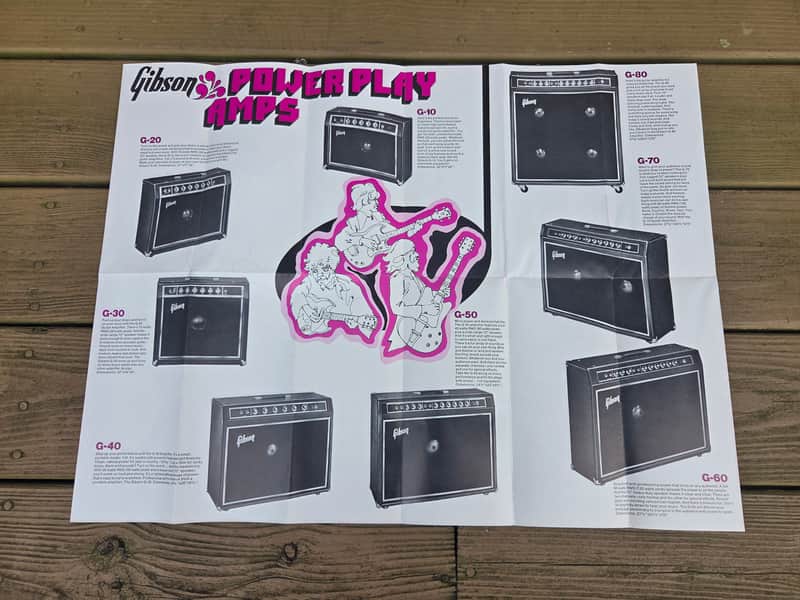 Vintage 1972 Gibson Power Play G-Series Amplifiers Fold Out Catalog! Rare, Original Case Candy! image 1