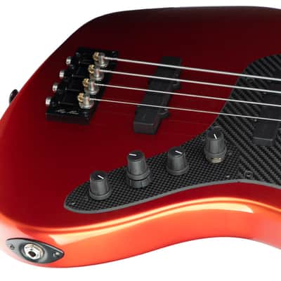 Brubaker JXB-4 Standard Bass Guitar, Tangerine Metallic - Mint Open Box image 11
