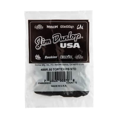 Dunlop 488R.50 Tortex® Pitch Black Standard Guitar Picks 72 Pack image 1