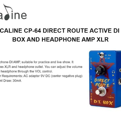 Caline CP-64 Direct Route Blue Headphone Amp & DI Box, FREE PICK + HOLDER+ FREE SHIP USA image 7