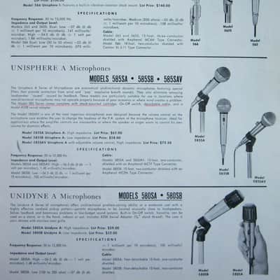 Vintage 1960's Shure 580SB dynamic cardioid microphone w accessories Low Z 515 545 SM57 image 2