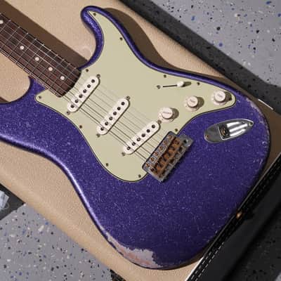 Fender Custom Shop Dennis Galuszka Masterbuilt 60 Stratocaster Relic Brazilian Rosewood Purple Sparkle Josefina Pickups image 4