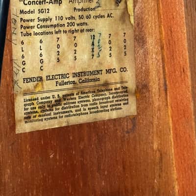 Early 1960 Fender Concert 5G12 Brownface MINT MUSEUM Quality! image 7