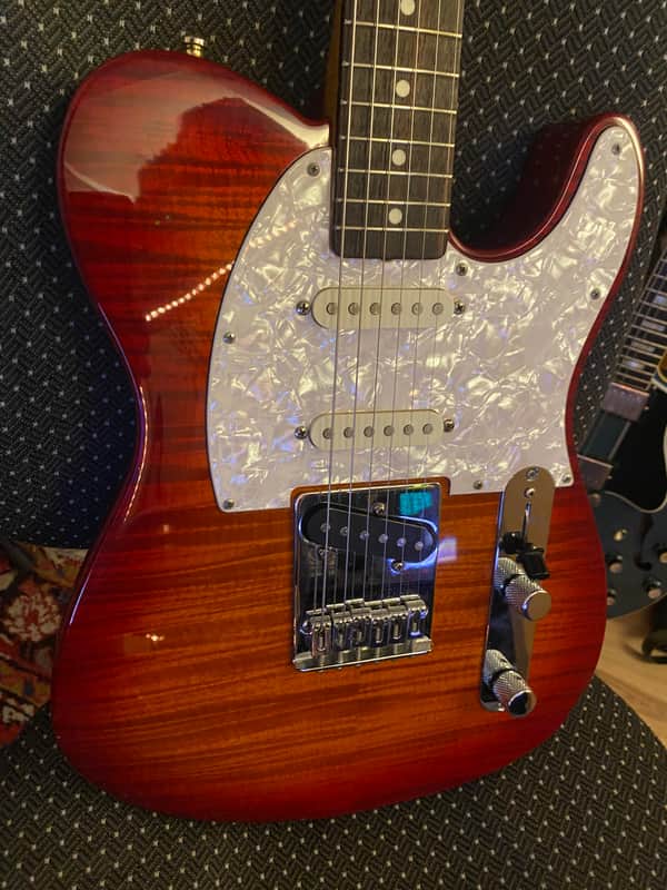 Fender '90s Telecaster Deluxe Foto Flame MIJ 1996 - 3-Color Transparent image 1