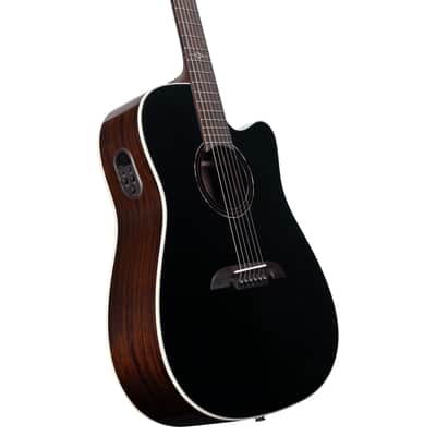 Alvarez AD70CE BLACK Dreadnought Guitar with Cutaway/Pickup - Black (NEW DEMO) image 8