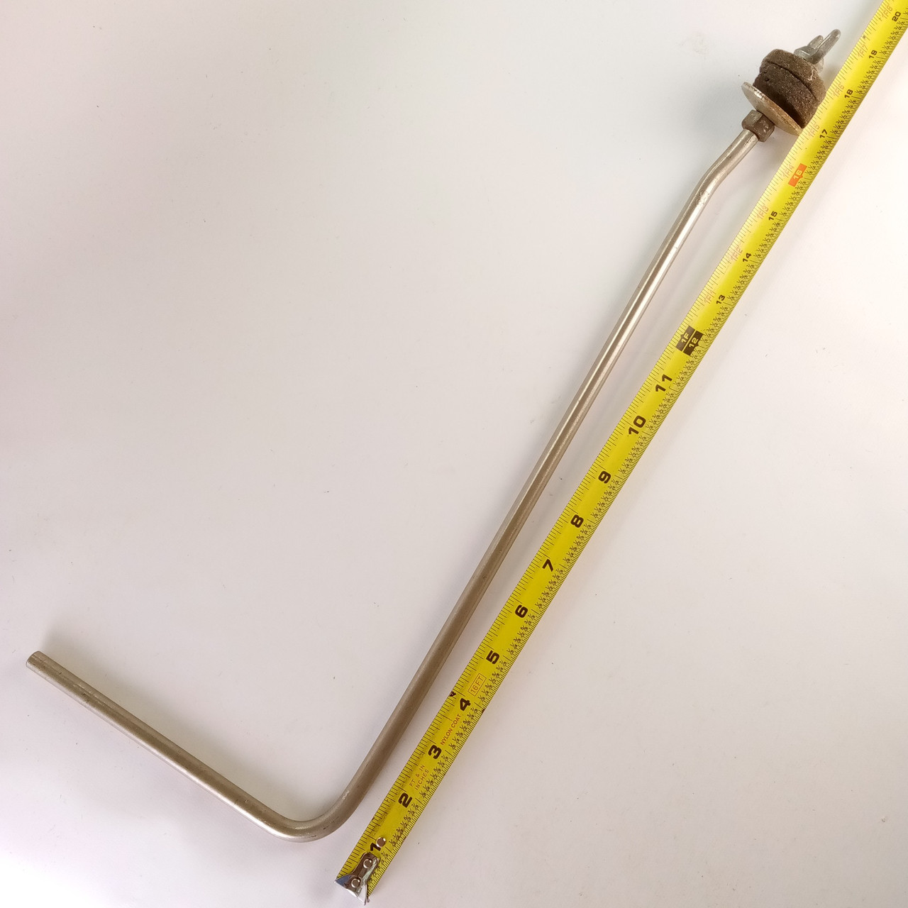Slingerland 3/8"x7"x18" Cymbal L-Arm Rod Nickel Vintage 50s Bass Drum Mount USA — main photograph