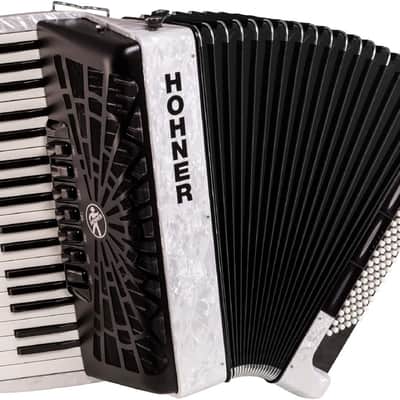 Hohner Bravo III 96 Chromatic Piano Key Accordion - Pearl White (BR96WH) image 1
