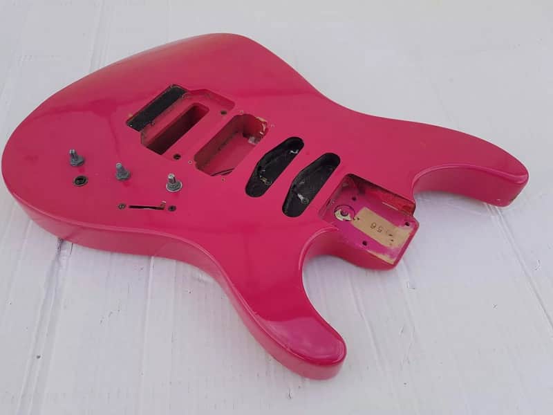 80's FENDER HM STRAT BODY - HOT PINK image 1