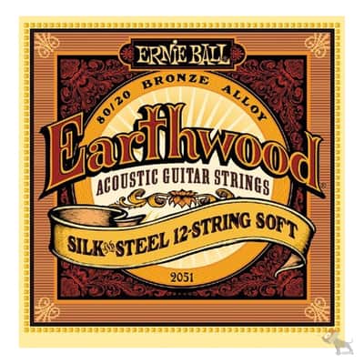 Ernie Ball 2051 Earthwood 80/20 Bronze Silk & Steel Soft 12-String Acoustic Guitar Strings (9-46) image 2