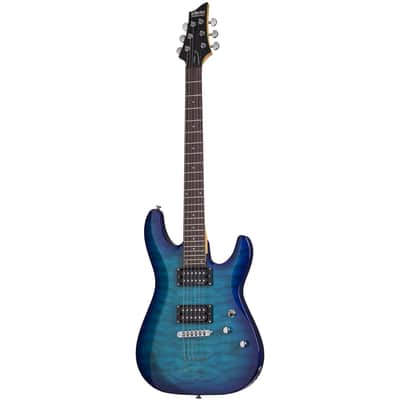 Schecter C-6 Plus Guitar - Ocean Blue Burst image 4