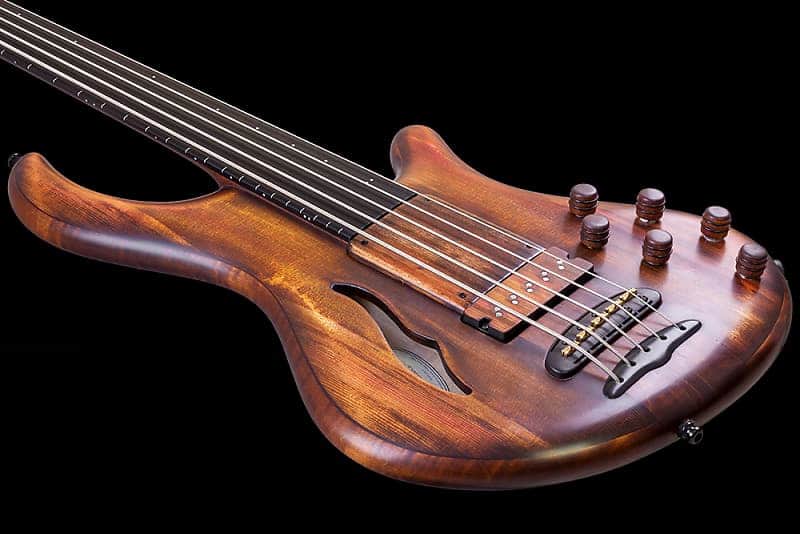 Mayones Patriot MR Fretless 5 Antique Brown image 1