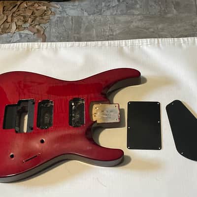 2000's Japan Jackson DKMG Dinky Red Flame Guitar Body Floyd Ready image 2