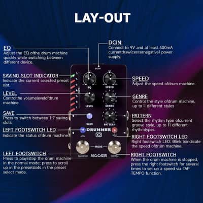 Mooer Drummer X2 Drum Machine Guitar Pedal with 121 Drum Grooves 11 Music Styles 7 Rhythm Slots Fill Function Tap Tempo Knob for Electric Guitar Bass (Price includes the import duty for US buyer) image 6
