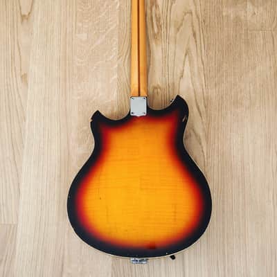 1960s Kent Model 820 Vintage Electric Guitar Japan Kawai Flame Maple 100% Stock image 3