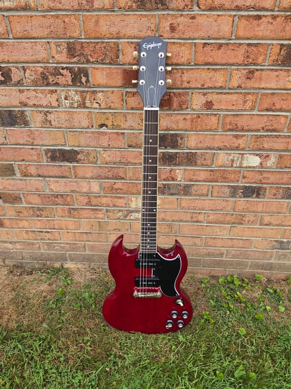 New Epiphone SG Special P-90 Electric Guitar Cherry Red Deluxe Hardshell Included image 1