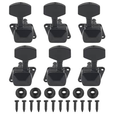 6 Semiclosed String Tuning Pegs Tuning Keys Machine Heads Tuners 3L3R Compatible with Epiphone Les Paul Style Electric Guitar or Acoustic Guitar (Black) image 1