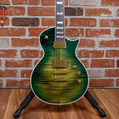 ESP Original Series Custom Shop Eclipse CTM FM Flame Maple Top in Turquoise Green Tear Drop 2025 w/OHSC image 1