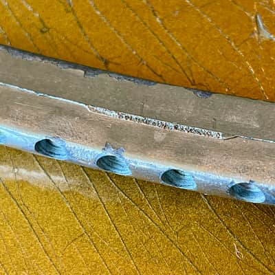 Original 1950s Gibson Les Paul Wraparound Stop Tailpiece Bridge Aluminum Nickel stoptail wraptail image 6