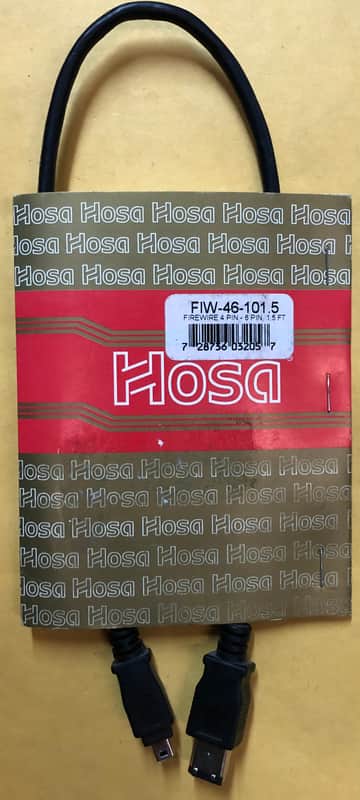 Hosa FIW-46-101.5 FireWire 400 Cable, 4-pin to 6-pin, 1.5 ft image 1