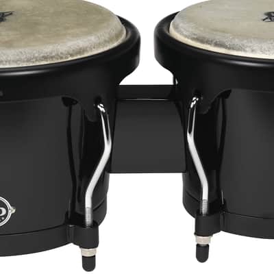 LP Aspire Fiberglass Bongo Set, Black with Black Hardware (LPA601F-BK) image 2