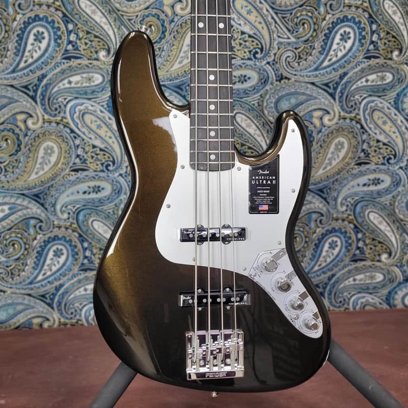 Fender American Ultra II Jazz Bass Texas Tea w/Molded Hard Case image 1