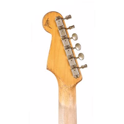 Fender Custom Shop 1963 Stratocaster Ultimate Relic Faded Shoreline Gold over Silver Masterbuilt Andy Hicks image 13