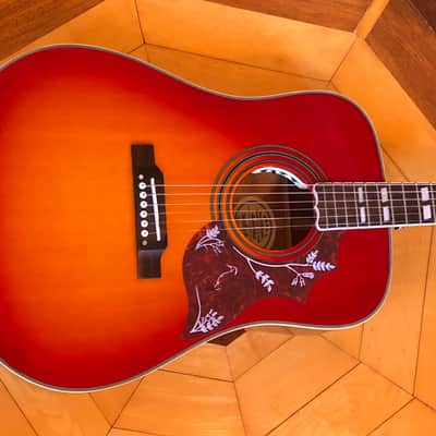 NAUGHTY BOY HUMMINGBIRD ACOUSTIC ELECTRIC DREADNOUGHT GUITAR in CHERRY BURST w/ GATOR CASES GIG BAG & STRAP image 5