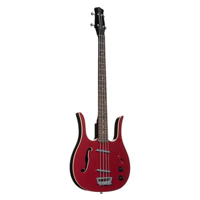 Danelectro 58 Longhorn Bass F-Hole Red Hot - Semi-Acoustic Bass righthand image 1