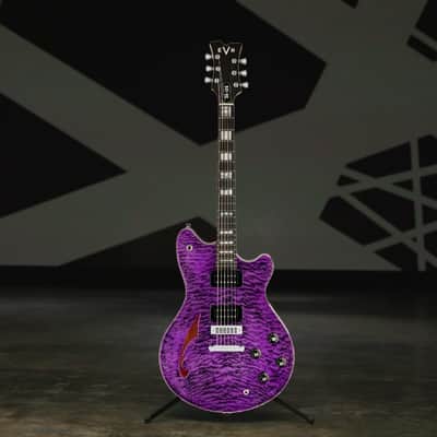 EVH SA-126 6-String Right-Handed Special QM Electric Guitar with 12 to 16-Inch Compound Ebony Fingerboard, 22 Jumbo Frets, and Triple Block Inlays (Transparent Purple Ebony) image 7