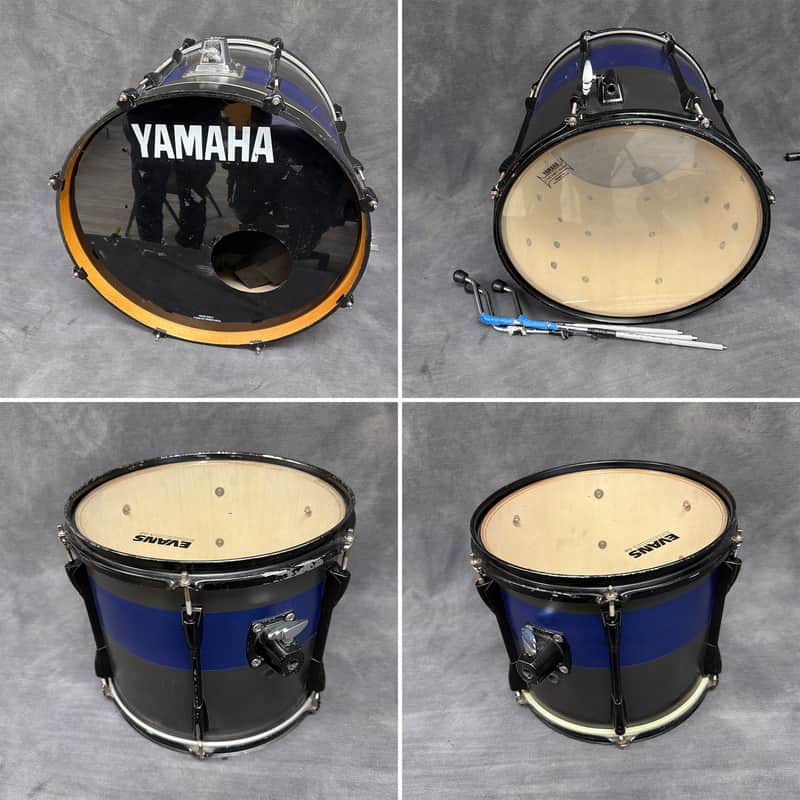 1980s-1990s Yamaha 4-Piece Drum Shell Pack with 22" Bass, 12" Tom, 13" Tom, and 16" Floor Tom image 1