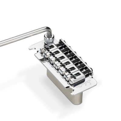 Schaller Vintage Tremolo Stud Mount Roller Saddles Strat 37mm Steel Block CHROME image 1