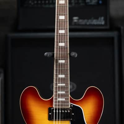 Epiphone ES-335 Figured Semi-Hollow Electric Guitar - Raspberry Tea Burst image 4