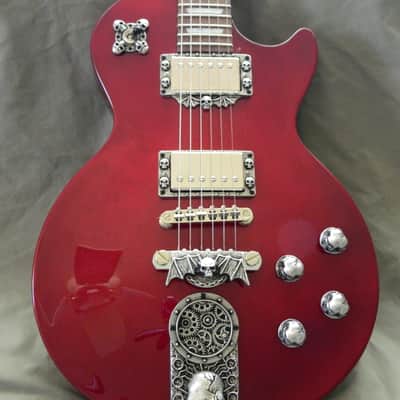 SKULL Epiphone Les Paul Studio Guitar with custom made metal Knobs tailpiece ect image 4