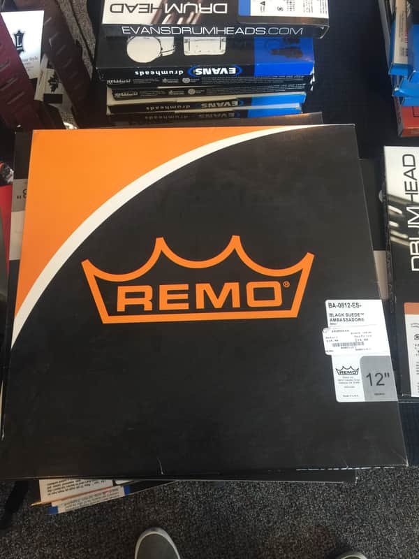 Remo Ambassador Black Suede Drum Head 12" image 1