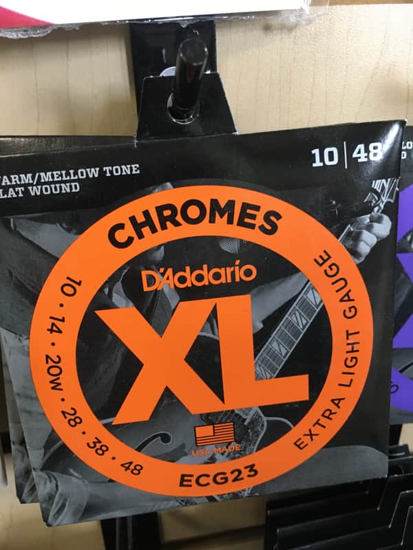 D'Addario ECG23 XL Chromes Flatwound Electric Guitar Strings, Extra Light Gauge image 1